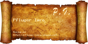 Pfluger Imre névjegykártya